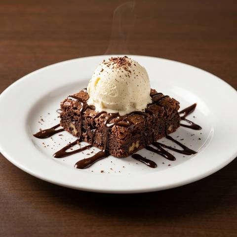 Brownie con helado